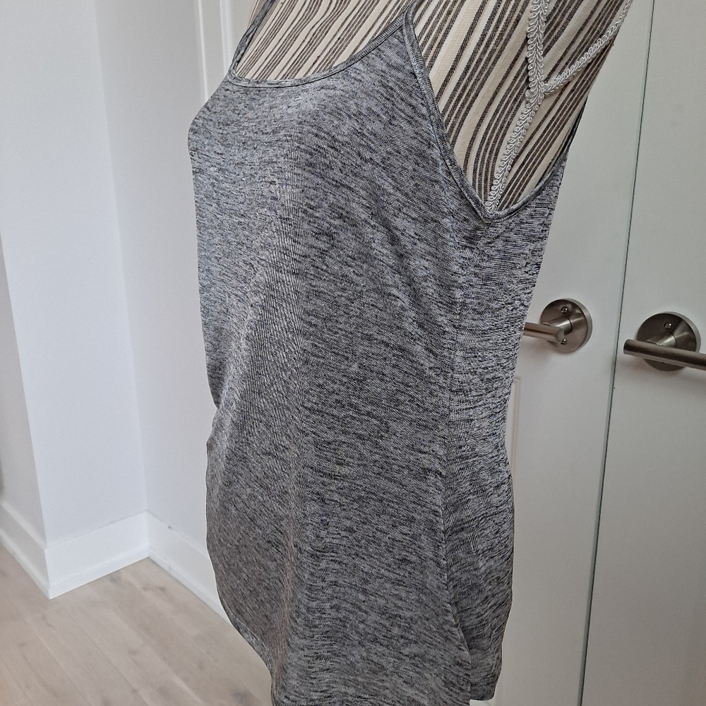 Express Metallic Ruched Side Cami - Silver Heather - Picture 3 of 6